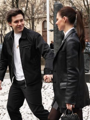 Brooklyn Beckham Miu Miu Show Black Cotton Jacket