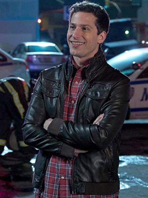 Jacob Peralta Brooklyn Nine-Nine Andy Samberg Dark Brown Leather Jacket