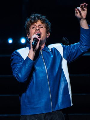 Charlie Puth FPL Solar Amphitheater Downtown Miami Concert Blue Leather Jacket