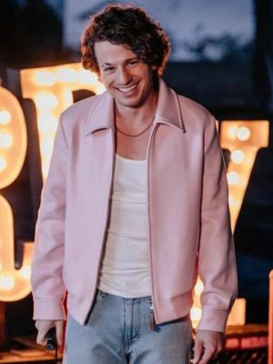 Charlie Puth Light Switch Pink Leather Jacket