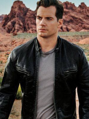 Henry Cavill Black Biker Leather Jacket