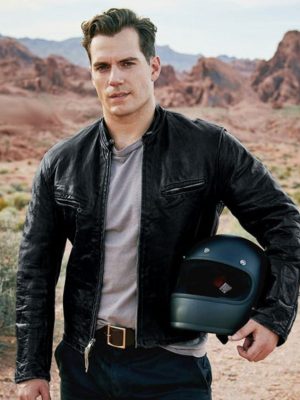 Henry Cavill Black Biker Leather Jacket