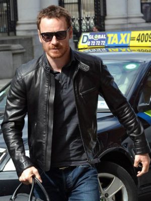 Michael Fassbender Black Leather Jacket