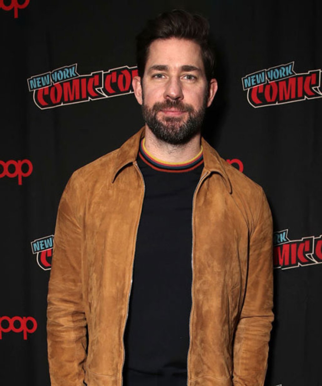 John Krasinski Brown Suede Leather Jacket