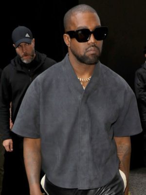 Kanye West Grey Suede Leather Shirt