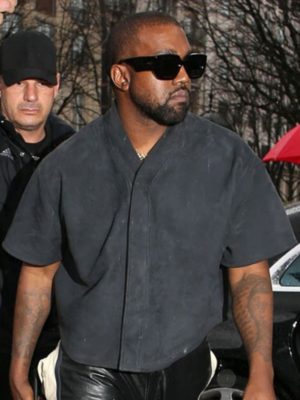 Kanye West Grey Suede Leather Shirt