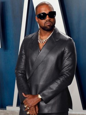 Kanye West Kimono Wrap Leather Blazer