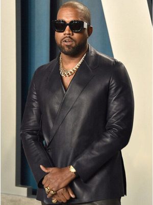 Kanye West Kimono Wrap Leather Blazer