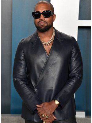 Kanye West Kimono Wrap Leather Blazer