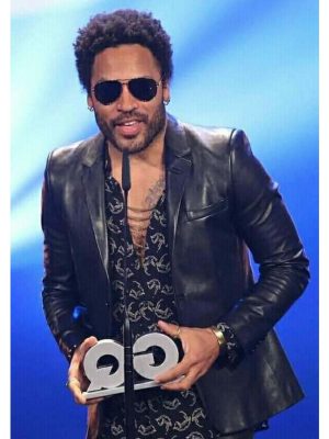 Lenny Kravitz Black Leather Blazer