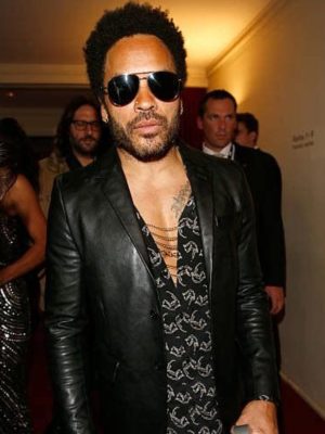 Lenny Kravitz Black Leather Blazer