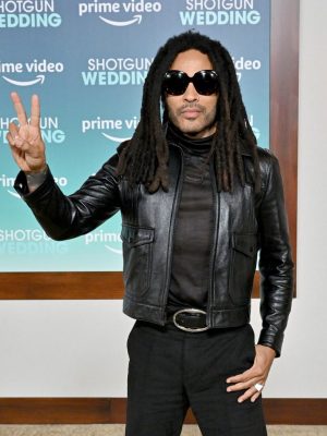 Lenny Kravitz Black Cropped Leather Jacket