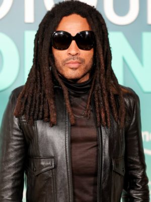 Lenny Kravitz Shotgun Wedding Premiere Black Cropped Leather Jacket