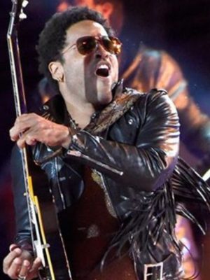 Lenny Kravitz Super Bowl 2015 Black Leather Jacket
