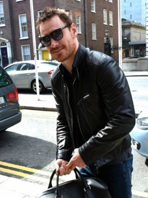 Michael Fassbender Black Leather Jacket
