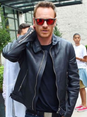 Michael Fassbender Frank Movie Black Leather Jacket