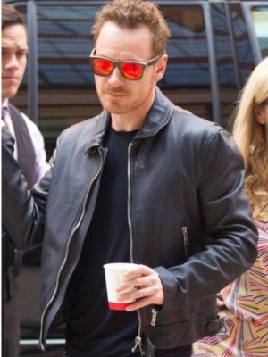Michael Fassbender Frank Movie Black Leather Jacket
