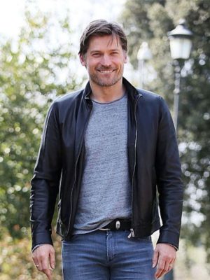 Nikolaj Coster Waldau Black Leather Jacket