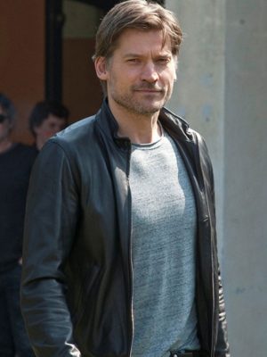 Nikolaj Coster Waldau Black Leather Jacket