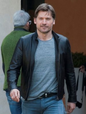 Nikolaj Coster Waldau Black Leather Jacket