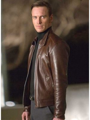 Magneto X Men First Class Michael Fassbender Brown Leather Jacket