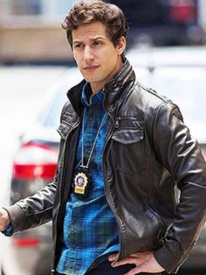 Jacob Peralta Brooklyn Nine-Nine Andy Samberg Dark Brown Leather Jacket
