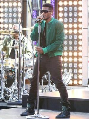 Usher The Today Show Green Cotton Bomber Jacket