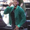 Usher The Today Show Green Cotton Bomber Jacket