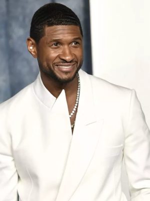American Singer Usher Vanity Fair Oscar Party White Blazer