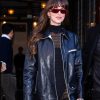 Dakota Johnson NYC Fashion 2024 Black Leather Jacket
