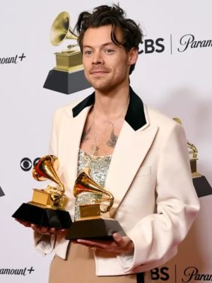 Harry Styles Grammys Awards 2023 White Wool Blazer