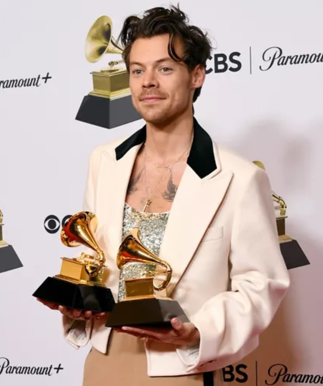 Harry Styles Grammys Awards 2023 White Wool Blazer