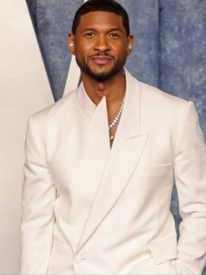 American Singer Usher Vanity Fair Oscar Party White Blazer