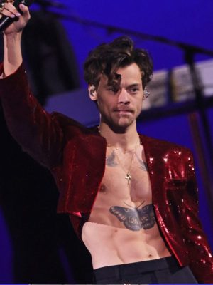 Harry Styles Brit Awards Red Sequin Jacket