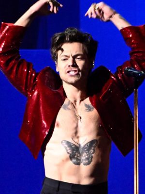 Harry Styles Brit Awards Red Sequin Jacket