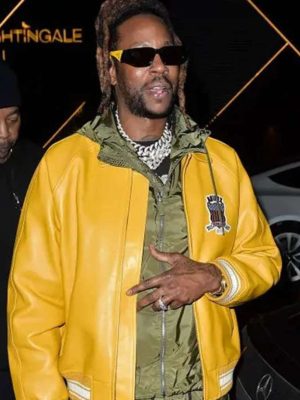 2 Chainz Black Mafia S02 Premiere Night Yellow Leather Jacket