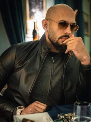 Andrew Tate Luxury Black Leather Jacket