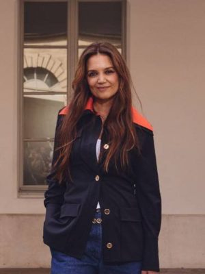 Katie Holmes Navy Blue Wool Jacket