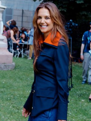 Katie Holmes Navy Blue Wool Jacket