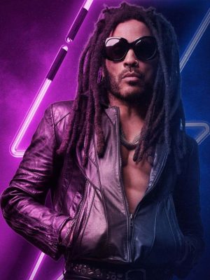 Lenny Kravitz Blue Electric Light Tour 2024 Black Leather Jacket