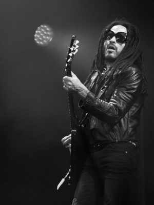 Lenny Kravitz Blue Electric Light Tour 2024 Black Leather Jacket