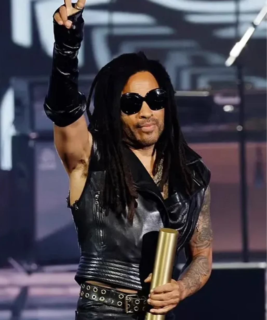 Lenny Kravitz People's Choice Awards 2024 Black Leather Vest