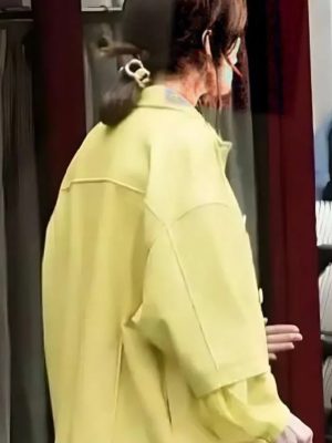 Emily In Paris S04 Lily Collins Yellow Leather Jacket