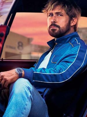 Tag Heuer The Chase For Carrera 2023 Ryan Gosling Blue Leather Jacket
