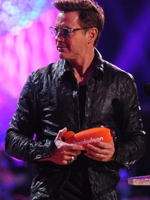 Robert Downey Jr. Nickelodeon Awards Black Leather Jacket