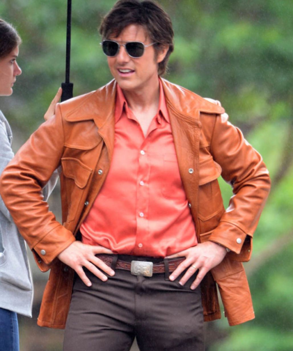 Tom Cruise American Made Barry Seal Brown Leather Jacket Coat