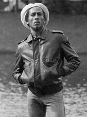 Jamaican Singer And Guitarist Bob Marley Black Leather Jacket