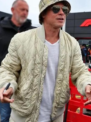 Brad Pitt F1 2025 Sonny Hayes Quilted Parachute Bomber Jacket