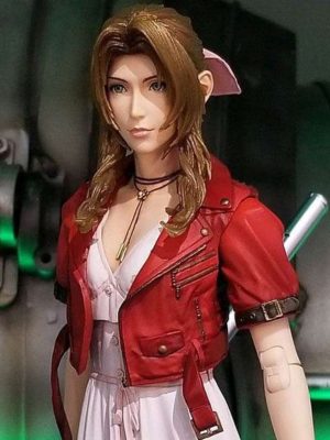 Final Fantasy 7 Remake Aerith Gainsborough Red Leather Cropped Jacket