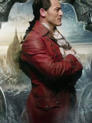 Luke Evans Beauty And The Beast Gaston Red Leather Coat
